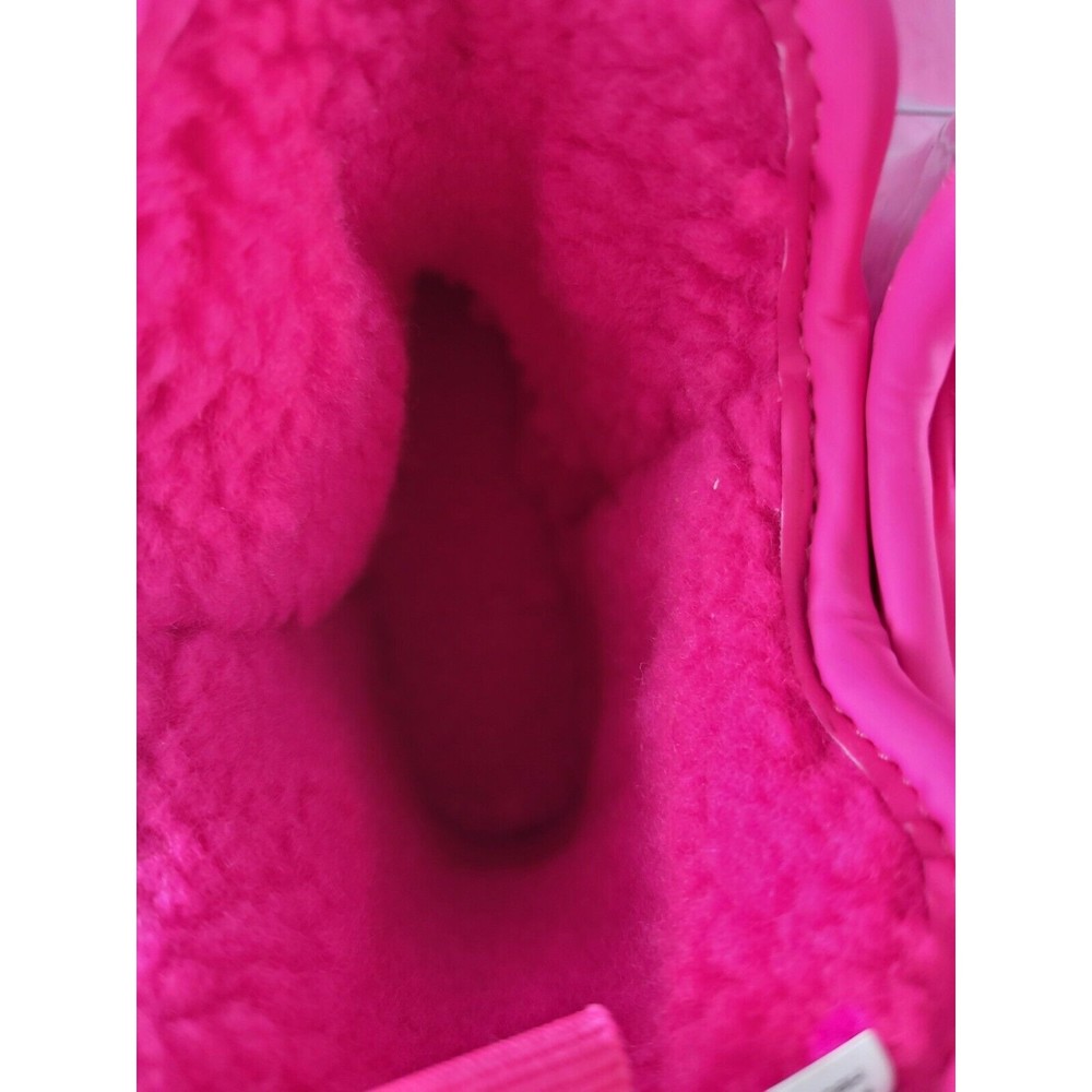 Children's sz 3 Classic Clear Mini Rock Rose Pink Waterproof Sherpa Winter Boot - Picture 7 of 8